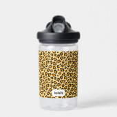 Leopard Print Custom Name Waterfles (Voorkant)