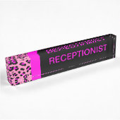 Leopard Print Custom Pink Desk Name Bord Naambordje