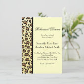 Leopard Print Custom Rehearings Dinner Kaart (Staand voorkant)