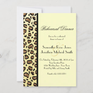 Leopard Print Custom Rehearings Dinner Kaart