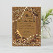 Leopard Print Dames Verjaardag Uitnodigingen (Staand voorkant)