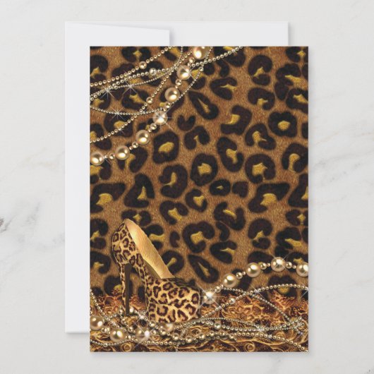 Leopard Print Dames Verjaardag Uitnodigingen (Achterkant)