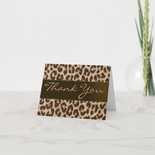 Leopard Print Dank je creditcard Bedankkaart (Voorkant)