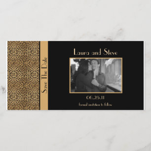 Leopard Print De datum van de fotokaart opslaan Save The Date