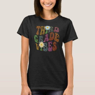 Leopard Print DERDE GRADE VIBES Teacher Peace Love T-shirt