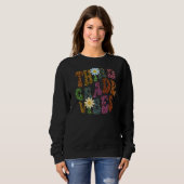 Leopard Print DERDE GRADE VIBES Teacher Peace Love Trui (Voorkant volledig)