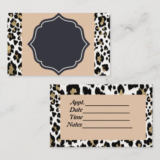 Leopard Print Designer Business/Appkaart Visitekaartje (Voorkant / Achterkant)