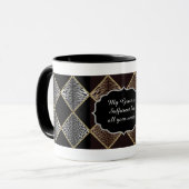 Leopard Print Diamond Design Two-Tone Mok (Voorkant links)