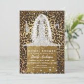 Leopard Print Diamond Trouwjurk Vrijgezellenfeest Kaart (Staand voorkant)