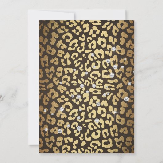 Leopard Print Diamond Trouwjurk Vrijgezellenfeest Kaart (Achterkant)