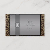 Leopard Print & Diamonds Visitekaartjes (Achterkant)