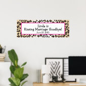 Leopard Print Divorce Party Banner (Thuiskantoor)