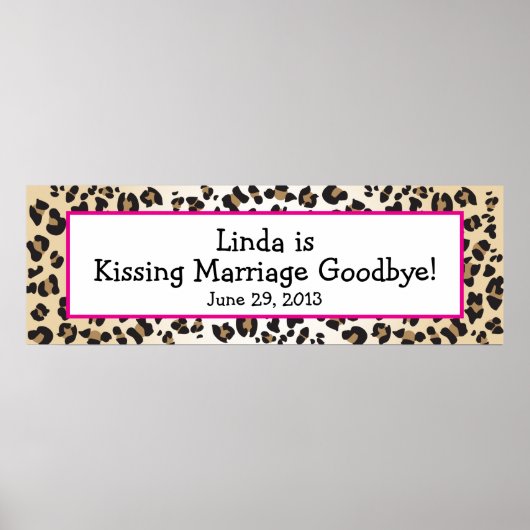 Leopard Print Divorce Party Banner (Voorkant)