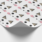 Leopard Print Ears Kitty Cat Face Cadeaupapier (Hoek)