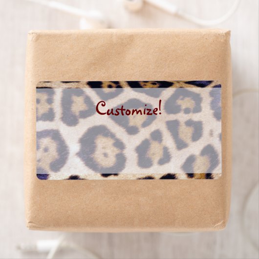 Leopard Print Echt Bont Kat Patroon Label (Insitu)
