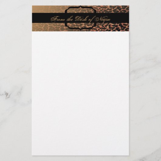 Leopard Print Elegance Stationery Briefpapier (Voorkant)