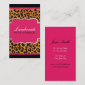 Leopard Print Elegant Designer Modern Roze Visitekaartje (Voorkant / Achterkant)