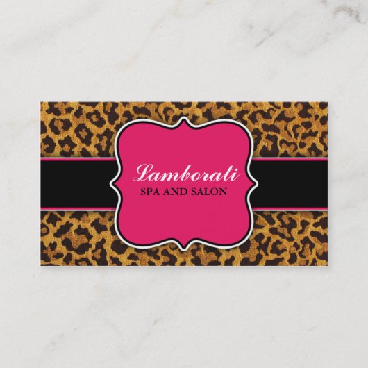 Leopard Print Elegant modern Classy Hot Pink Visitekaartje (Voorkant)