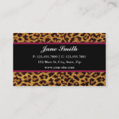 Leopard Print Elegant Moderne Classy Professional Visitekaartje (Achterkant)