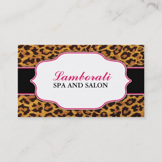 Leopard Print Elegant Moderne Mode Classy Visitekaartje (Voorkant)