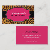 Leopard Print Elegant Moderne Mode Roze Visitekaartje (Voorkant / Achterkant)