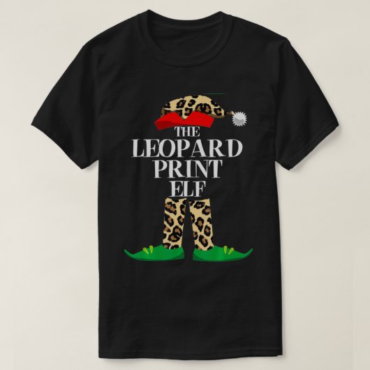 Leopard Print Elf Matching Group Family Elf Christ T-shirt (Design voorkant)