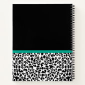 Leopard Print Emerald Green Ribbon Bow Naam Notitieboek (Achterkant)