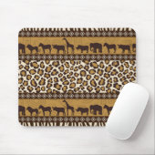 Leopard Print en Afrikaanse dieren Muismat (Met muis)