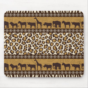 Leopard Print en Afrikaanse dieren Muismat
