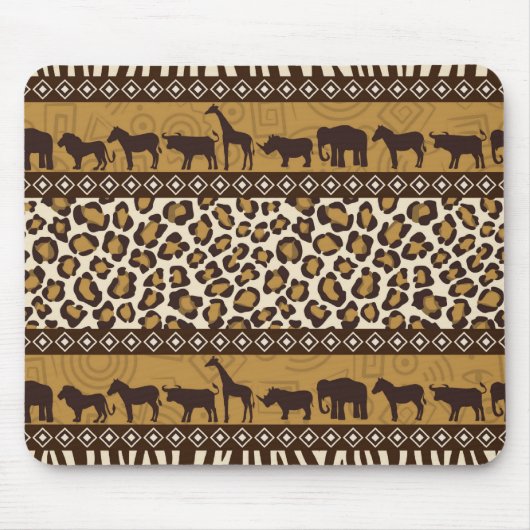 Leopard Print en Afrikaanse dieren Muismat (Voorkant)