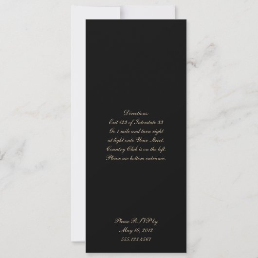 Leopard Print en Black Wedding Invitation Kaart (Achterkant)