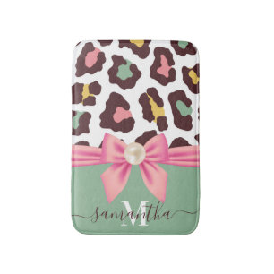 Leopard Print en Bow Badmat