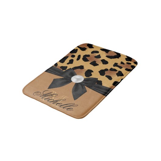 Leopard Print en Bow Badmat (Gekanteld)