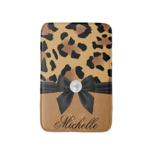 Leopard Print en Bow Badmat