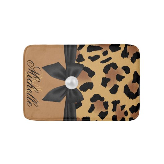 Leopard Print en Bow Badmat (Voorkant)