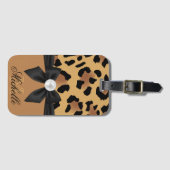 Leopard Print en Bow Bagagelabel (Voorkant (horizontaal))