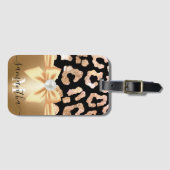Leopard Print en Bow Bagagelabel (Voorkant (horizontaal))