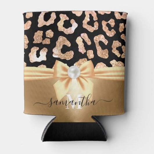 Leopard Print en Bow Blikjeskoeler (Voorkant)