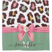 Leopard Print en Bow Douchegordijn (Voorkant)