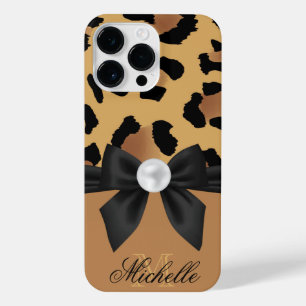Leopard Print en Bow iPhone 14 Pro Max Hoesje