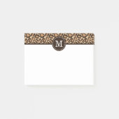 Leopard Print en Bruin Custom Monogram Post-it® Notes (Voorkant)