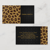 Leopard Print en Damask Visitekaartje (Voorkant / Achterkant)