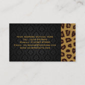 Leopard Print en Damask Visitekaartje (Achterkant)