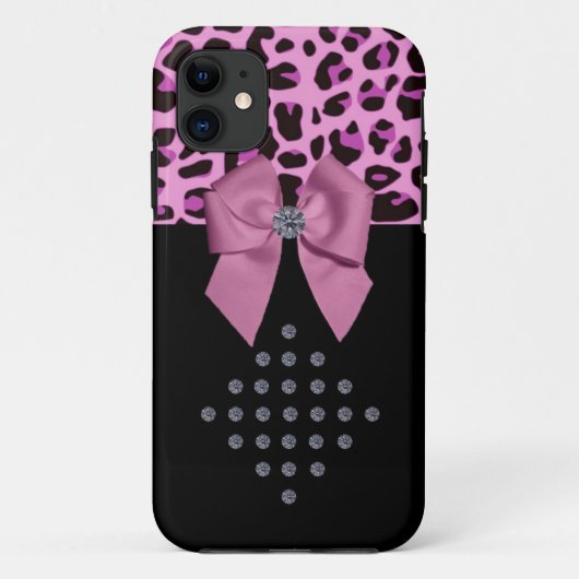 Leopard Print en Diamonds Case-Mate iPhone Case (Achterkant)