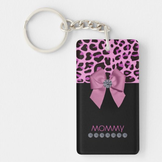 Leopard Print en Diamonds Sleutelhanger (Voorkant)