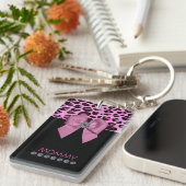 Leopard Print en Diamonds Sleutelhanger (Voorkant Rechts)
