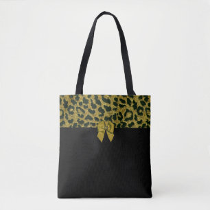 Leopard Print en Jeweled Bow Tote Bag