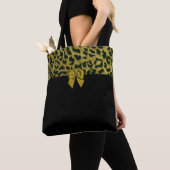 Leopard Print en Jeweled Bow Tote Bag (Dichtbij)