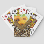 Leopard Print en Zonnebloemen Pokerkaarten (Achterkant)