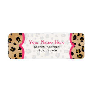 Leopard Print Fancy retour adreslabel Etiket